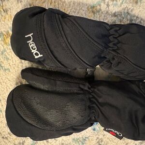 Head Black Mittens with Logo